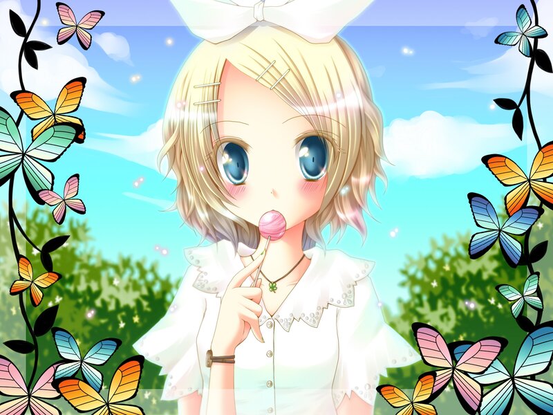 Anime girl with lollipop