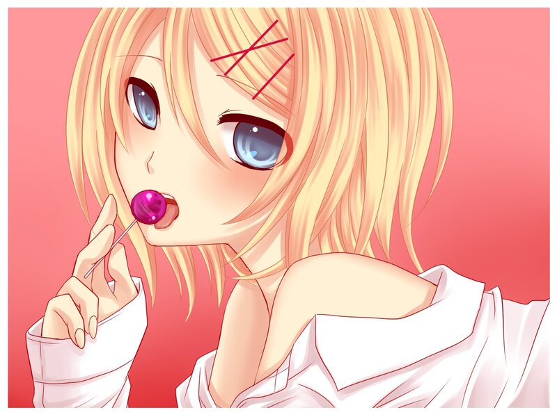 Anime girl with lollipop