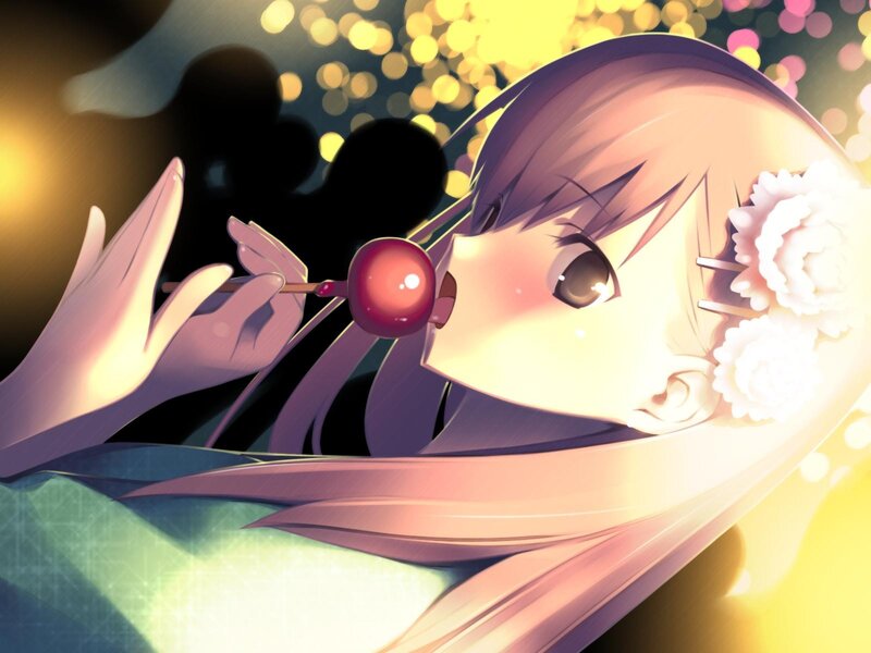 anime girl with lollipop
