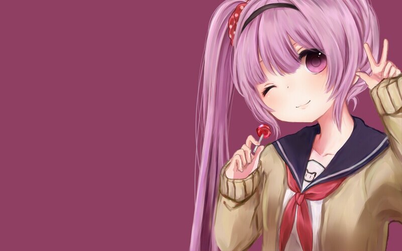 anime girl with lollipop