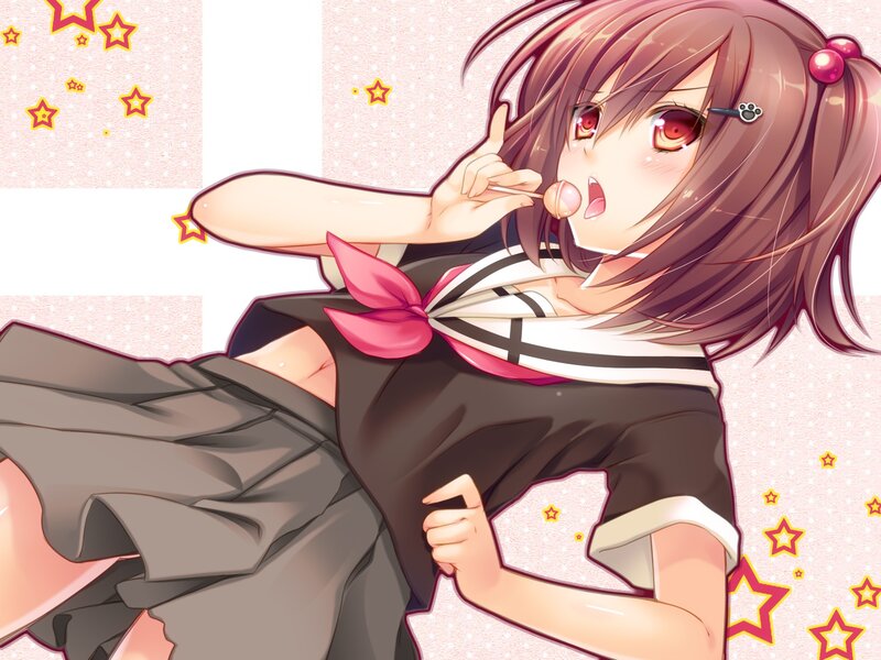 anime girl with lollipop