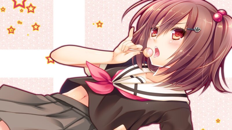 anime girl with lollipop