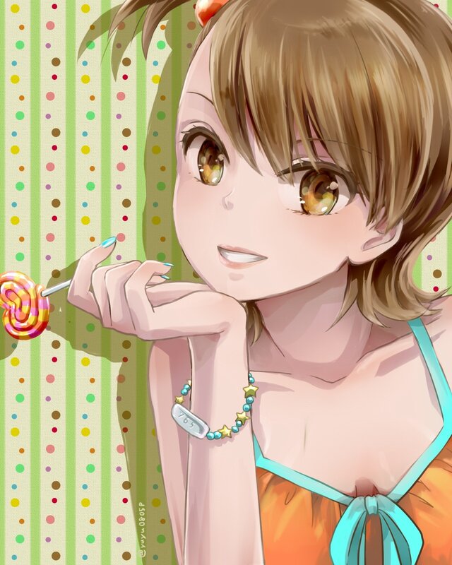 anime girl with lollipop