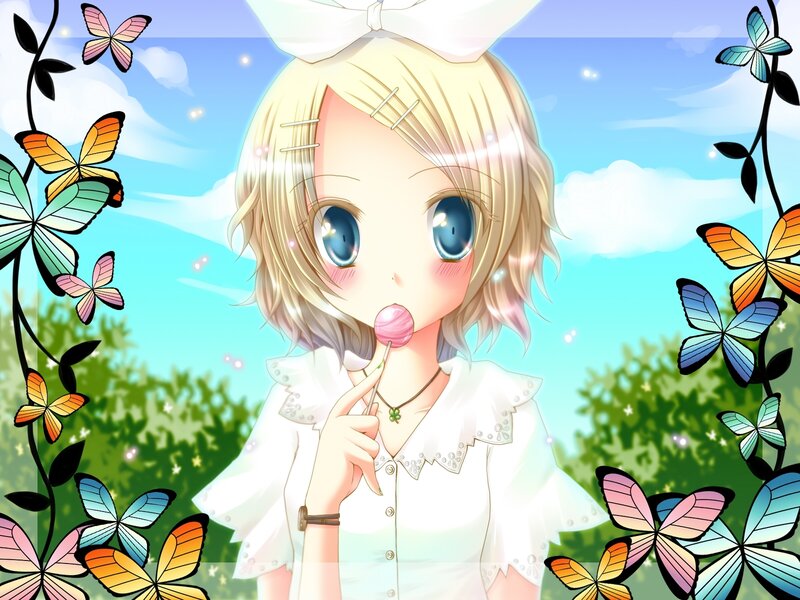 Anime girl with lollipop