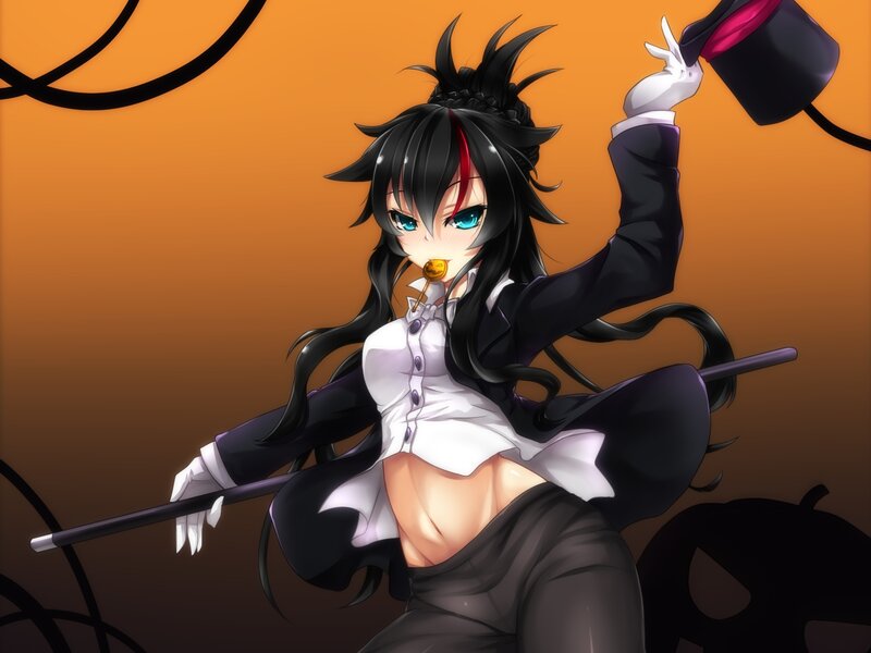 Anime Girl with Lollipop — Orange