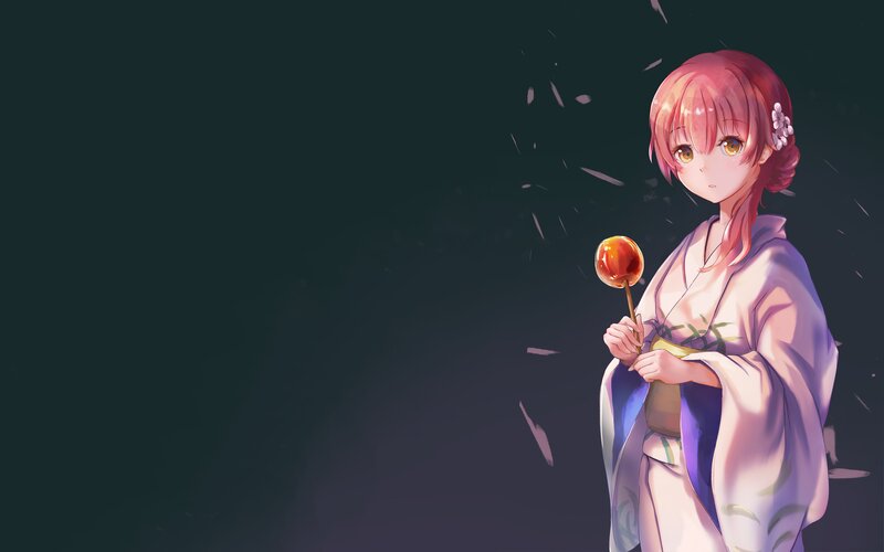 Anime Girl with Lollipop — Purple, Calm, Night