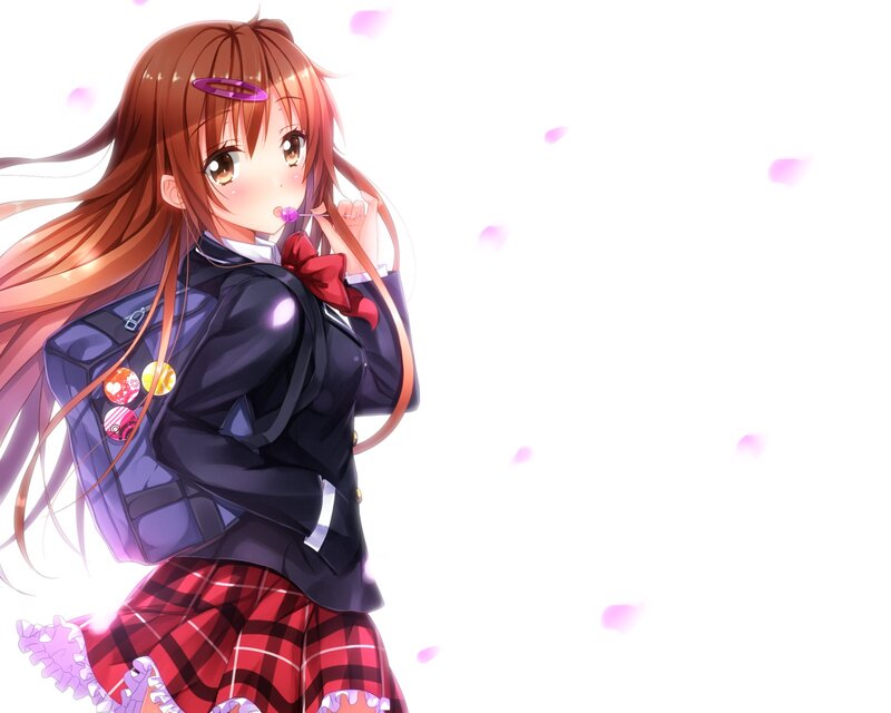Anime Girl with Lollipop — Red, Playful
