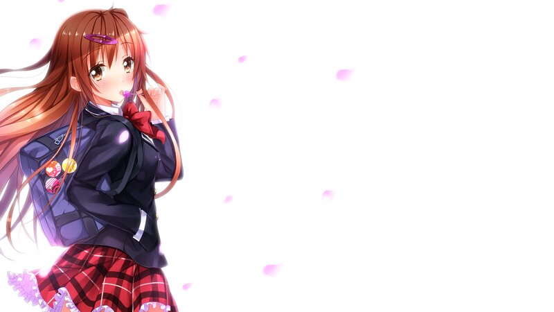 Anime Girl with Lollipop — White