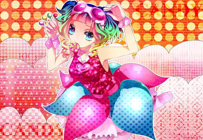 Anime Girl with Lollipops — Pink