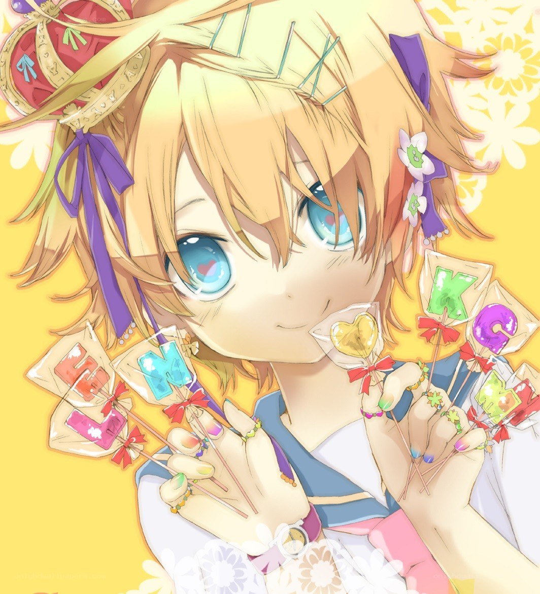 Anime girl with lollipops