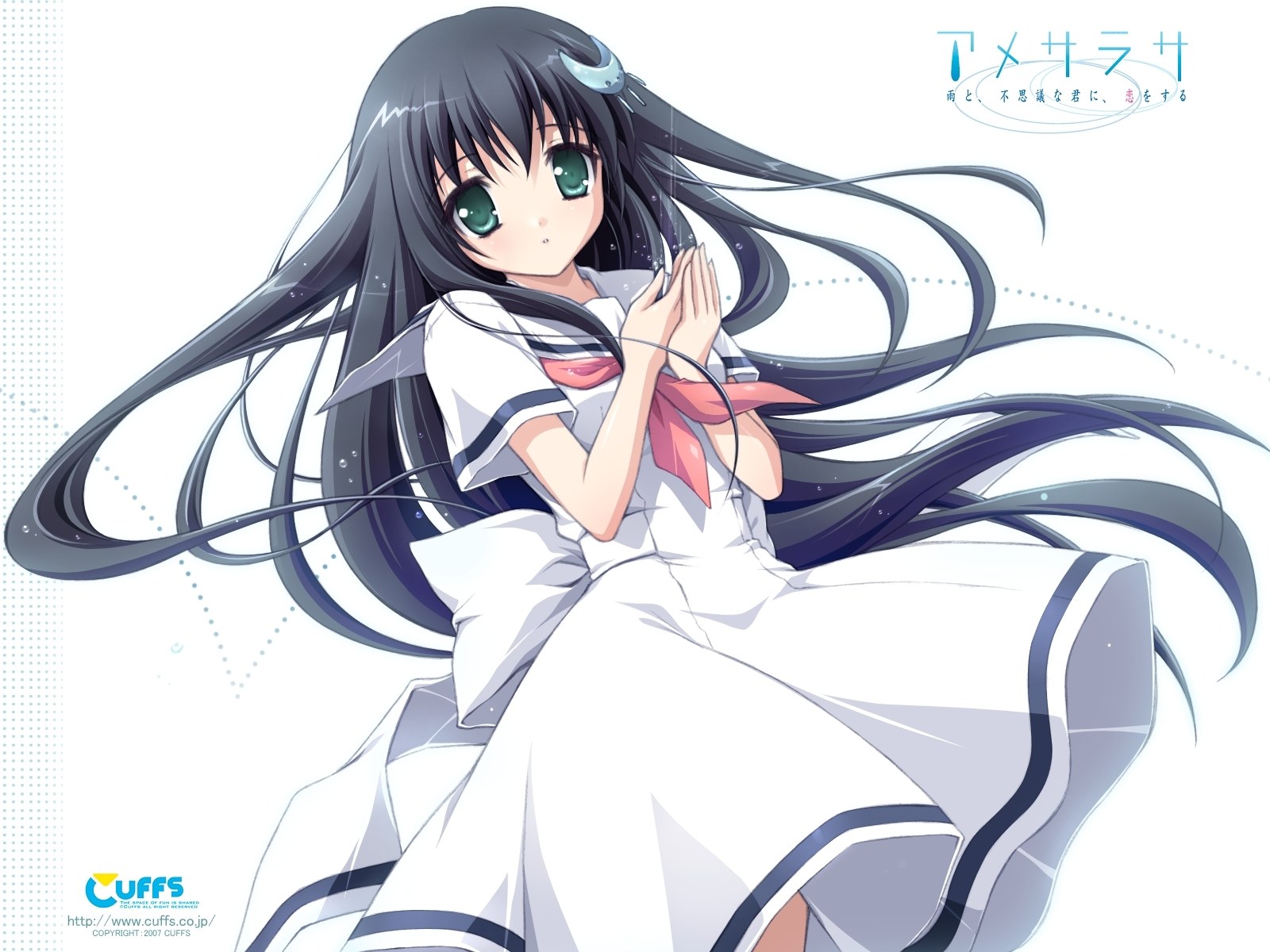 Anime girl with long black hair