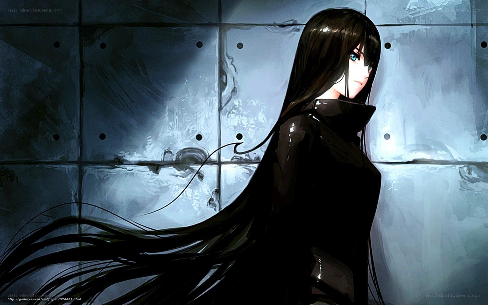 anime girl with long black hair