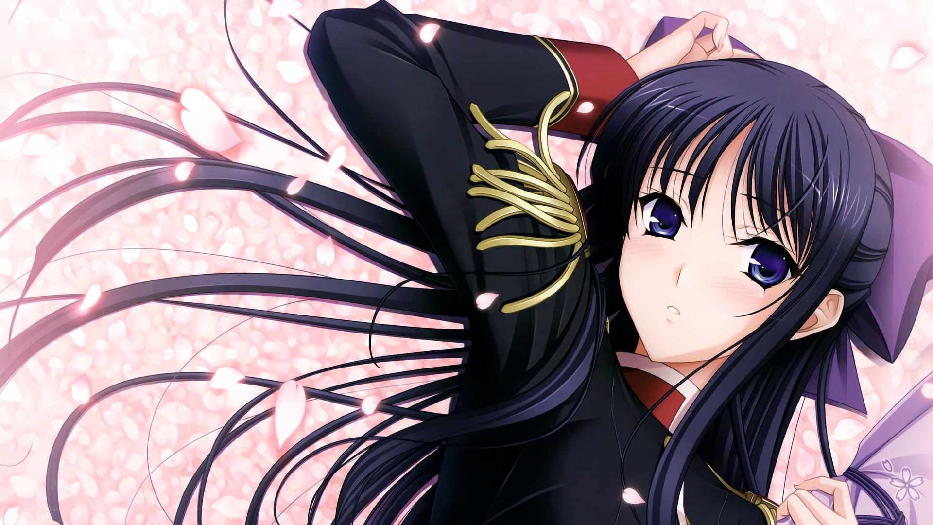anime girl with long black hair
