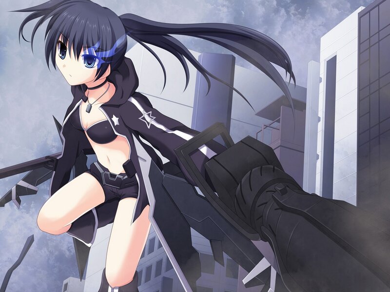 Anime Girl with Long Black Hair — Dramatic