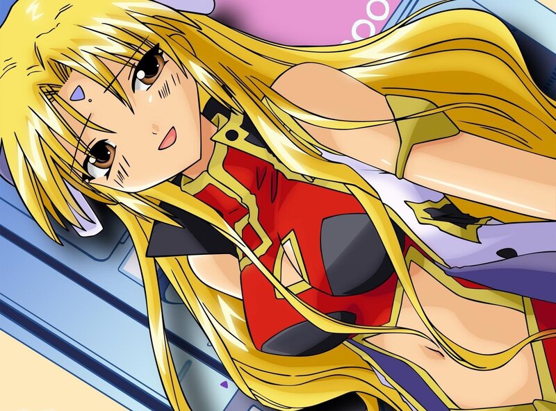 Anime girl with long blonde hair