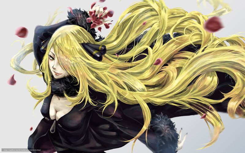 Anime girl with long blonde hair