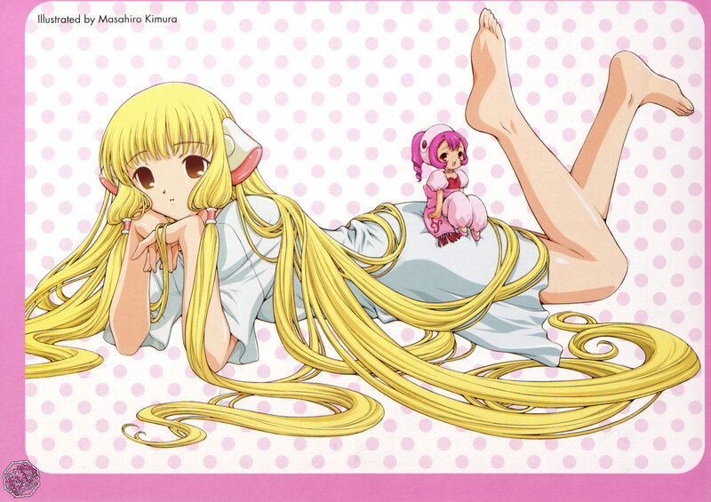 Anime girl with long blonde hair