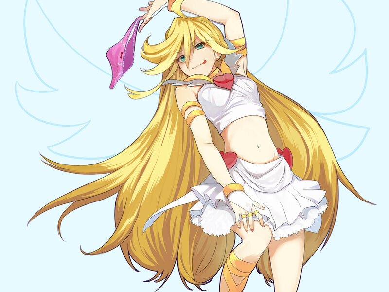 anime girl with long blonde hair