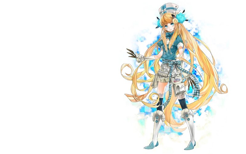 anime girl with long blonde hair