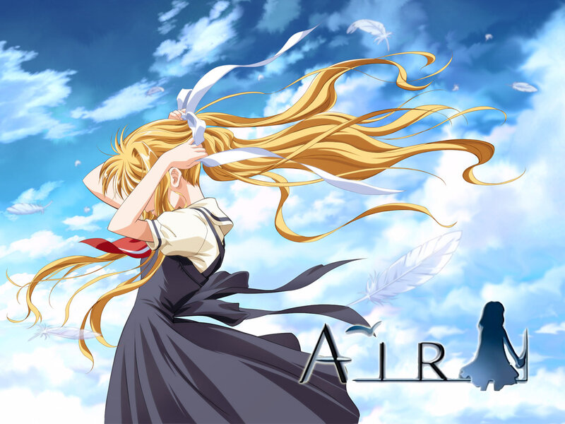 Anime girl with long blonde hair