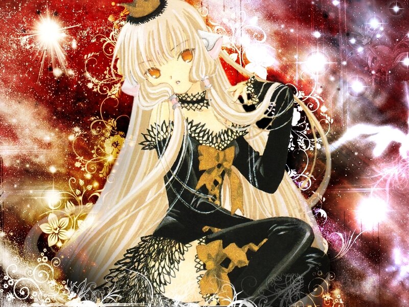 anime girl with long blonde hair