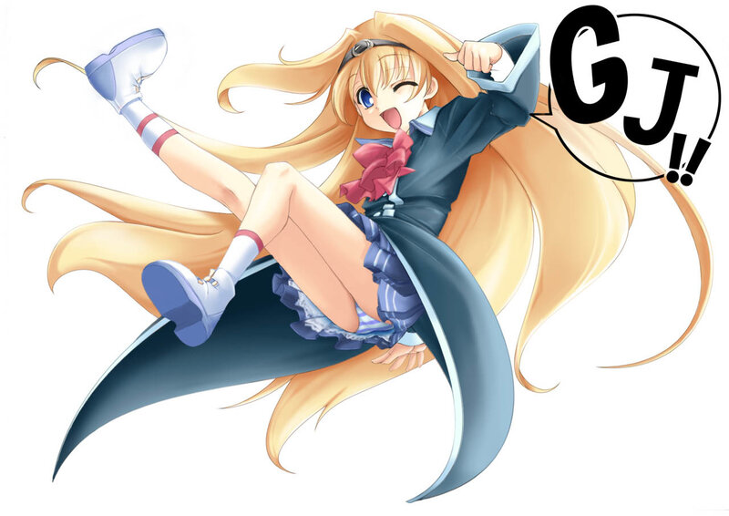 anime girl with long blonde hair