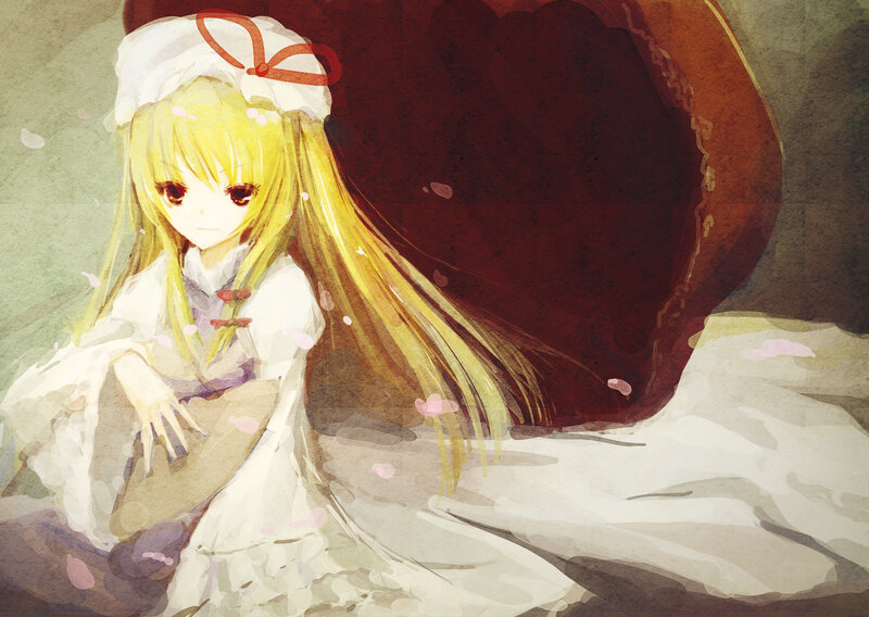 Anime girl with long blonde hair