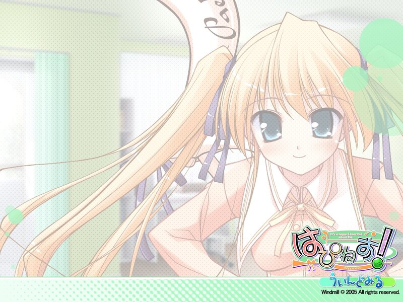 Anime girl with long blonde hair