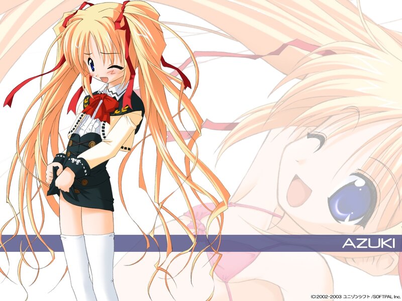 Anime girl with long blonde hair