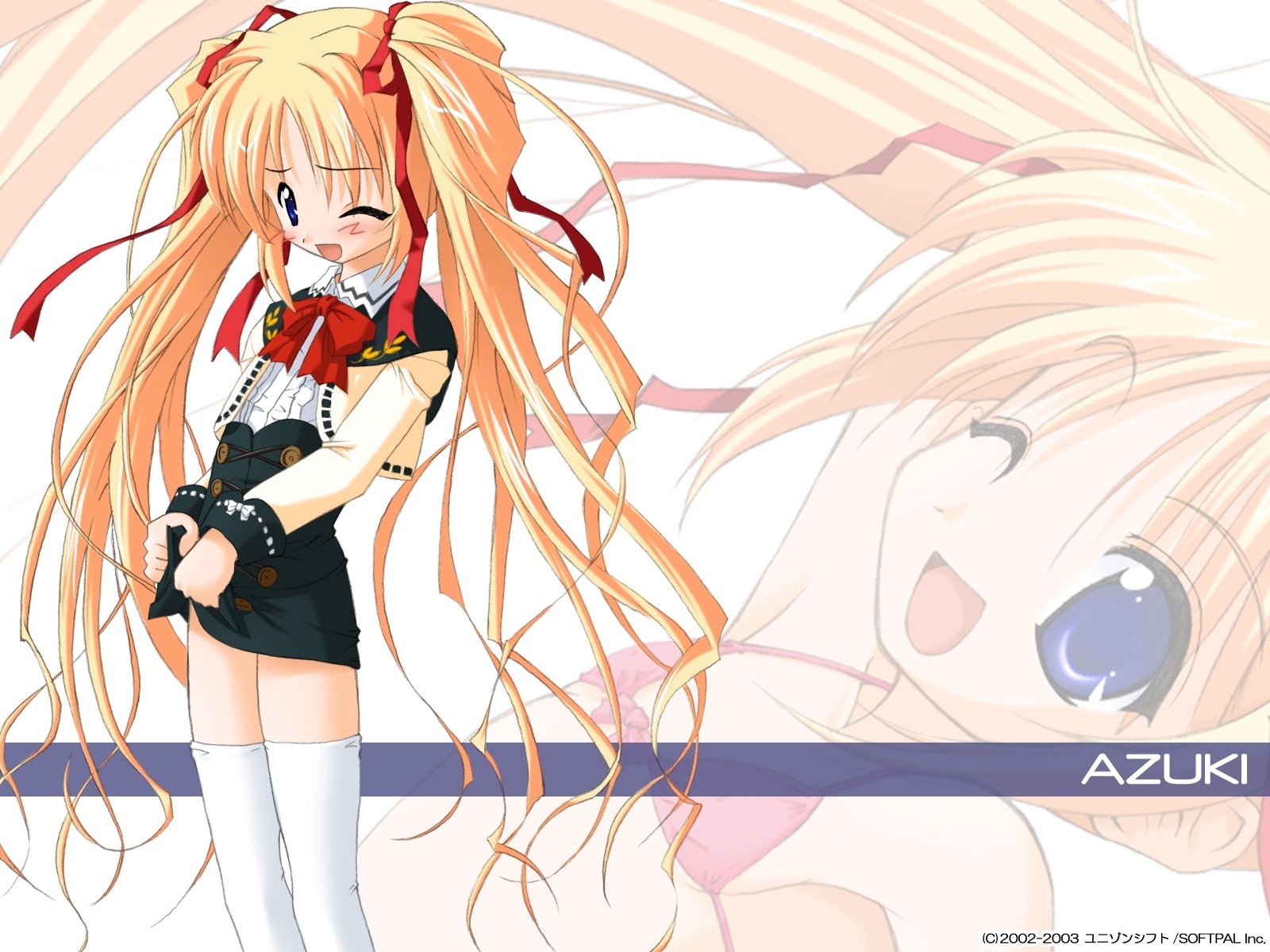 Anime girl with long blonde hair
