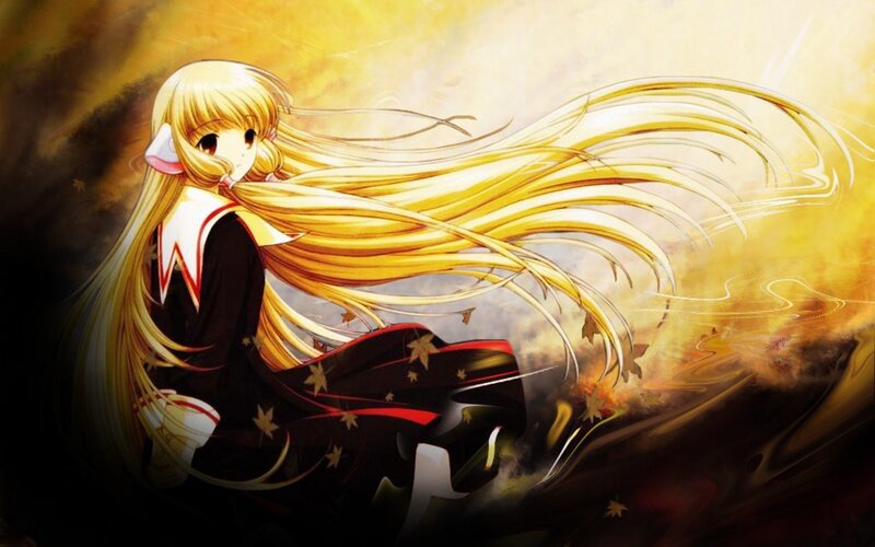 anime girl with long blonde hair