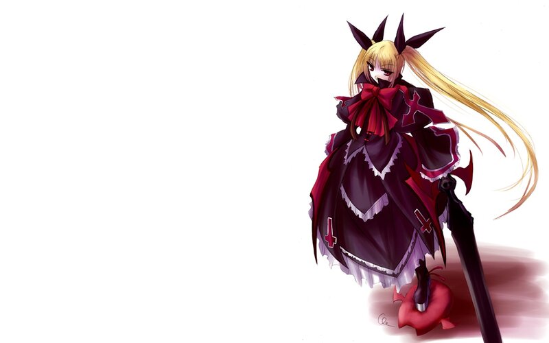 anime girl with long blonde hair