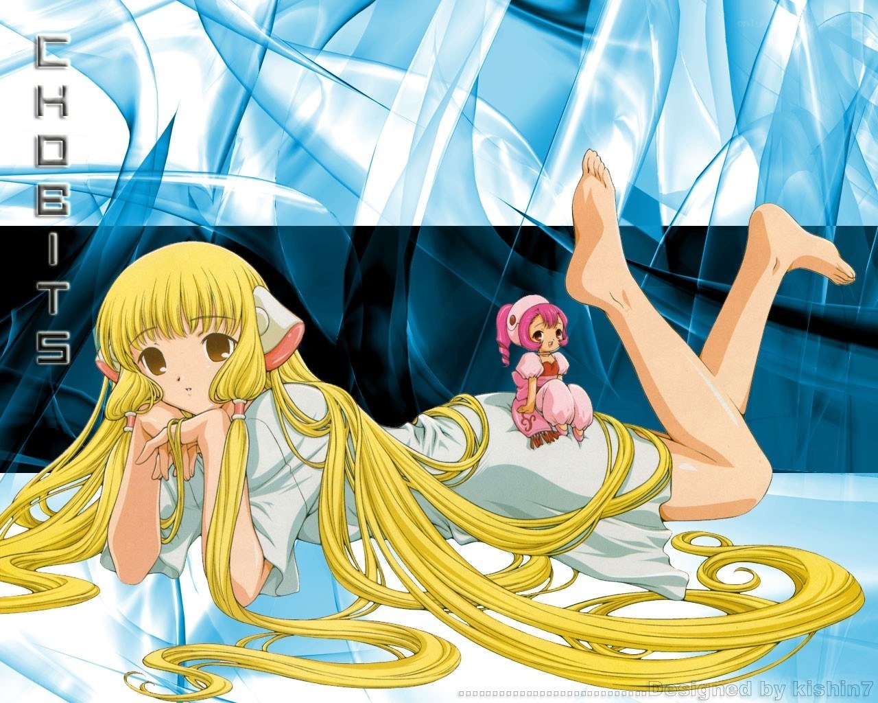Anime girl with long blonde hair