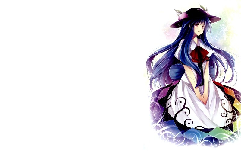 anime girl with long blue hair