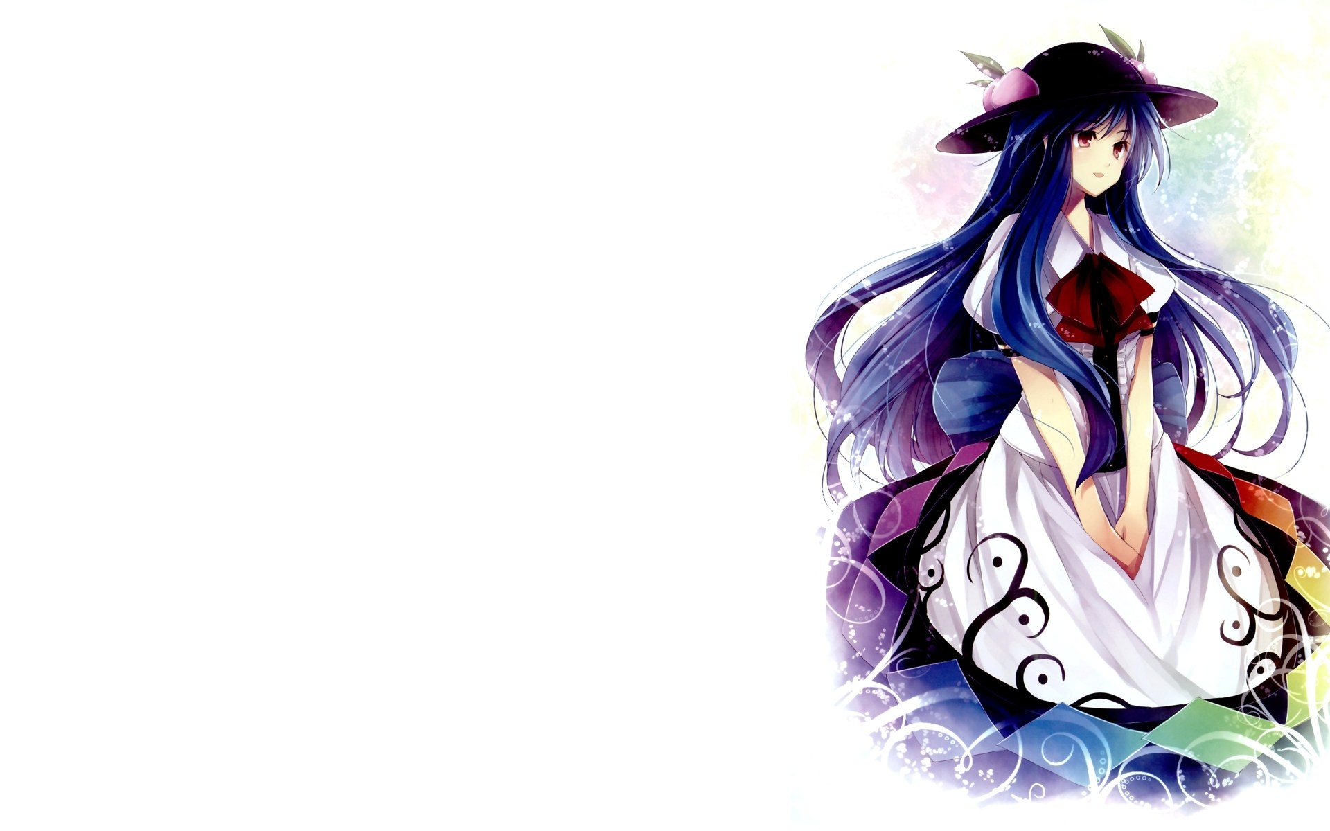 anime girl with long blue hair