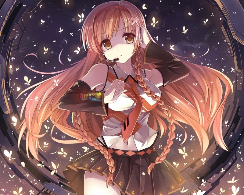 anime girl with long braids
