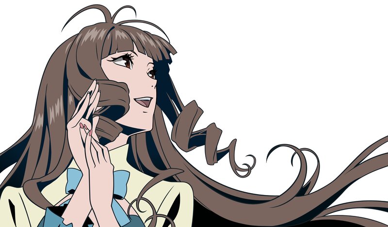 anime girl with long brown hair