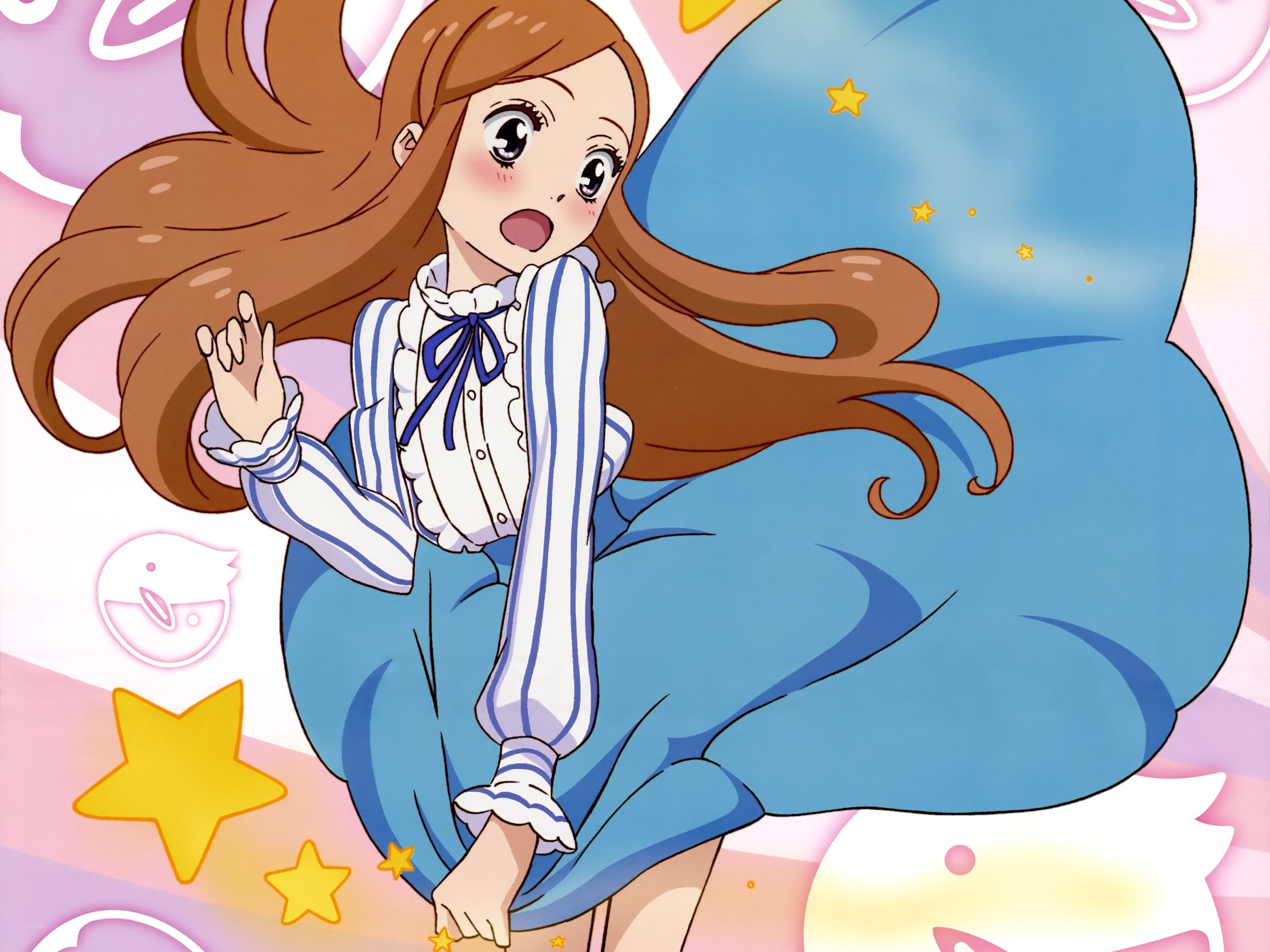 anime girl with long brown hair