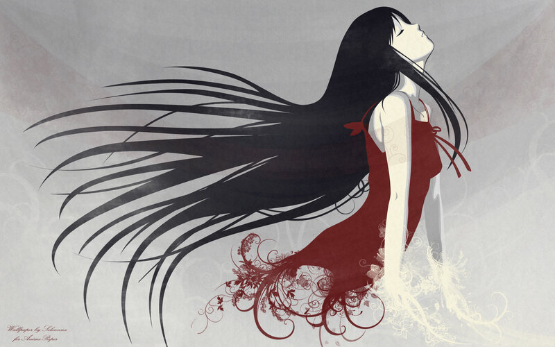 anime girl with long hair