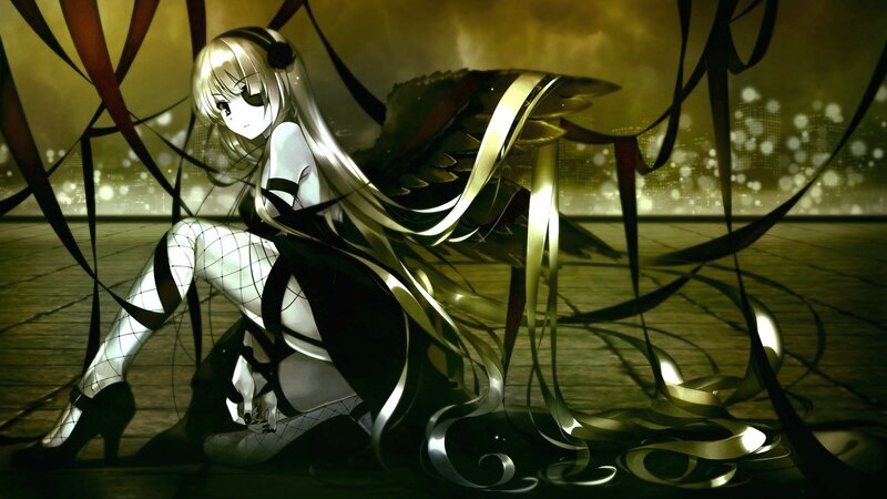 anime girl with long hair and wings
