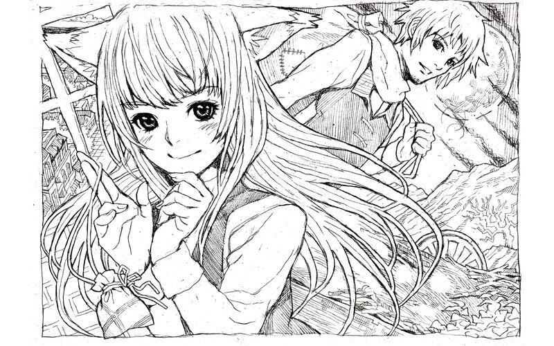 Anime Girl with Long Hair — Black, Dramatic, Manga, Boy