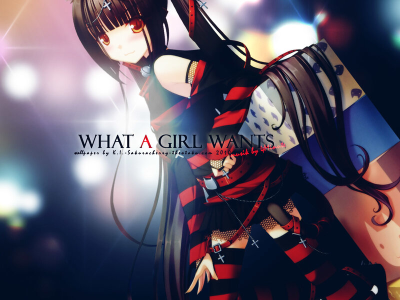 Anime Girl with Long Hair — Black, Dramatic, Night, Long Hair