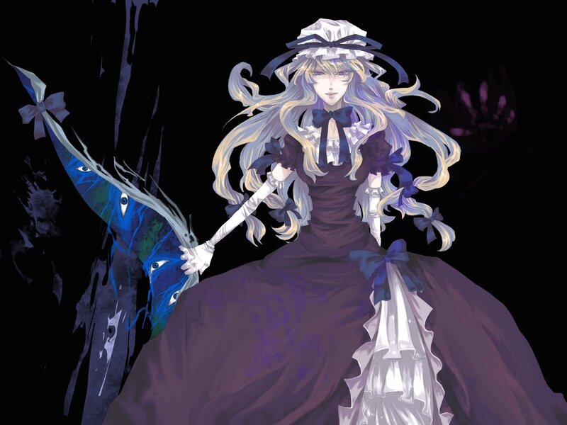 Anime Girl with Long Hair — Black, Dramatic, Night, Manga, Sword