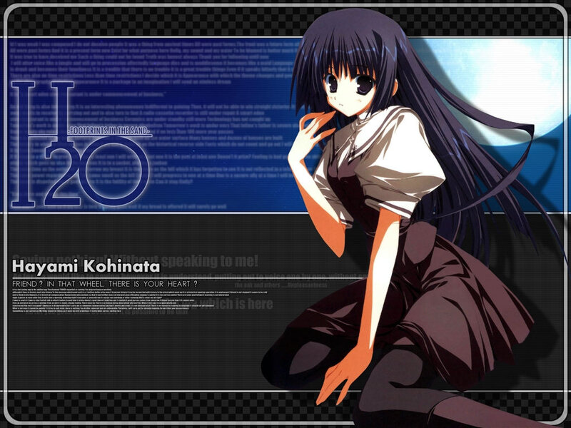 Anime Girl with Long Hair — Black, Dramatic, Night, Text
