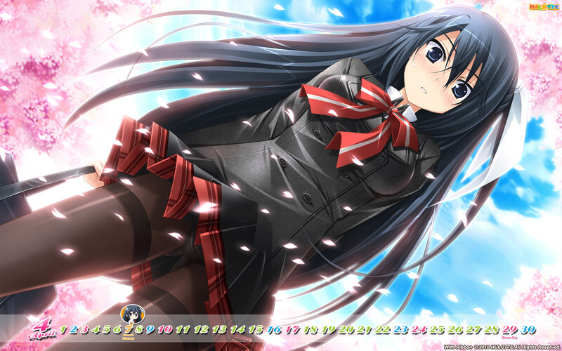 Anime Girl with Long Hair — Black, Dramatic, Spring