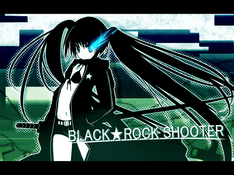 Anime Girl with Long Hair — Black, Dramatic, Sword, Chains
