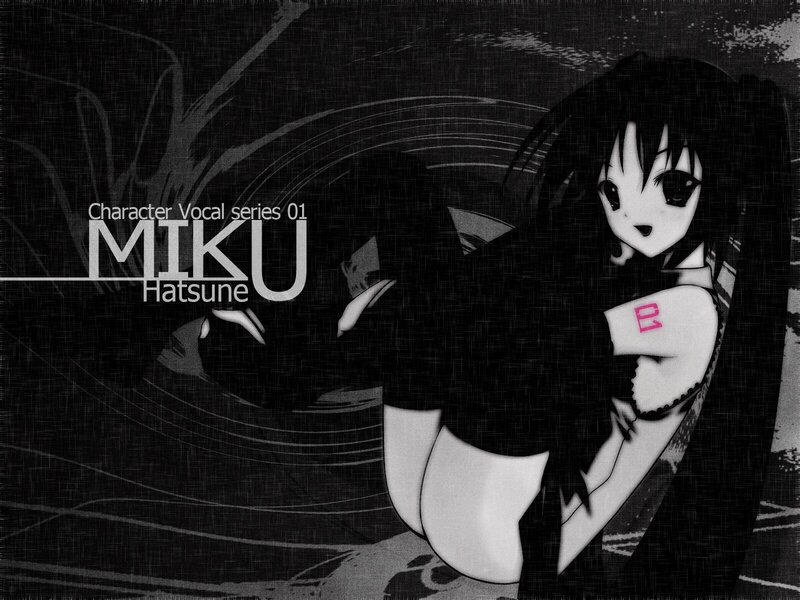 Anime Girl with Long Hair — Black, Dramatic, Text, Arm Band