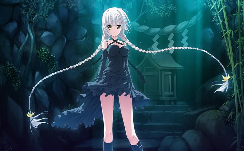 Anime Girl with Long Hair — Black, Mysterious