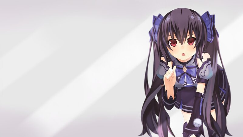 Anime Girl with Long Hair — Black, Neutral, Red Eyes