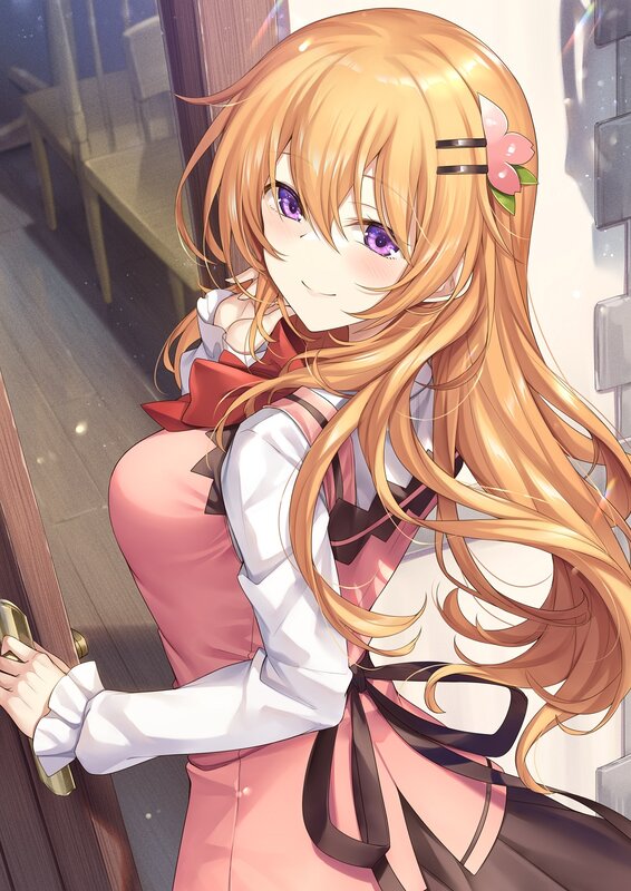 Anime Girl with Long Hair — Blonde, Calm, Night